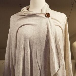 Bobeau Cream Sweater with Button Accent
